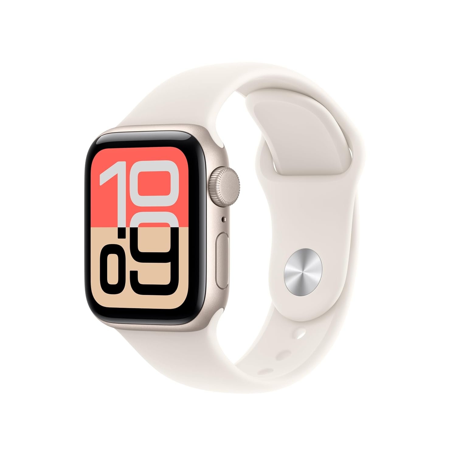 619HKzISOyL._SL1500_ Apple Watch SE 3 GPS 40mm Starlight Aluminium Case with Starlight Sport Band - M/L - Image 1