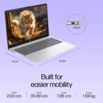 HP 15 Smartchoice, 13th Gen Intel Core i3-1315U (12GB DDR4, 512GB SSD) FHD, Anti-Glare, Micro-Edge, 15.6''/39.6cm, Win11, M365(1yr)*Office24, Silver, 1.59kg, fd0573TU, FHD Camera w/Shutter Laptop - Image 9