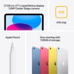 Apple iPad 11″: A16 chip, 27.69 cm (11″) Model, Liquid Retina Display, 128GB, Wi-Fi 6, 12MP Front/12MP Back Camera, Touch ID, All-Day Battery Life — Yellow - Image 5