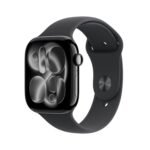 Apple Watch Series 11 GPS + Cellular 46mm Jet Black Aluminium Case with Black Sport Band - S/M - Image 6