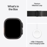 Apple Watch Ultra 3 GPS + Cellular 49mm Black Titanium Case with Black Titanium Milanese Loop - Medium - Image 3