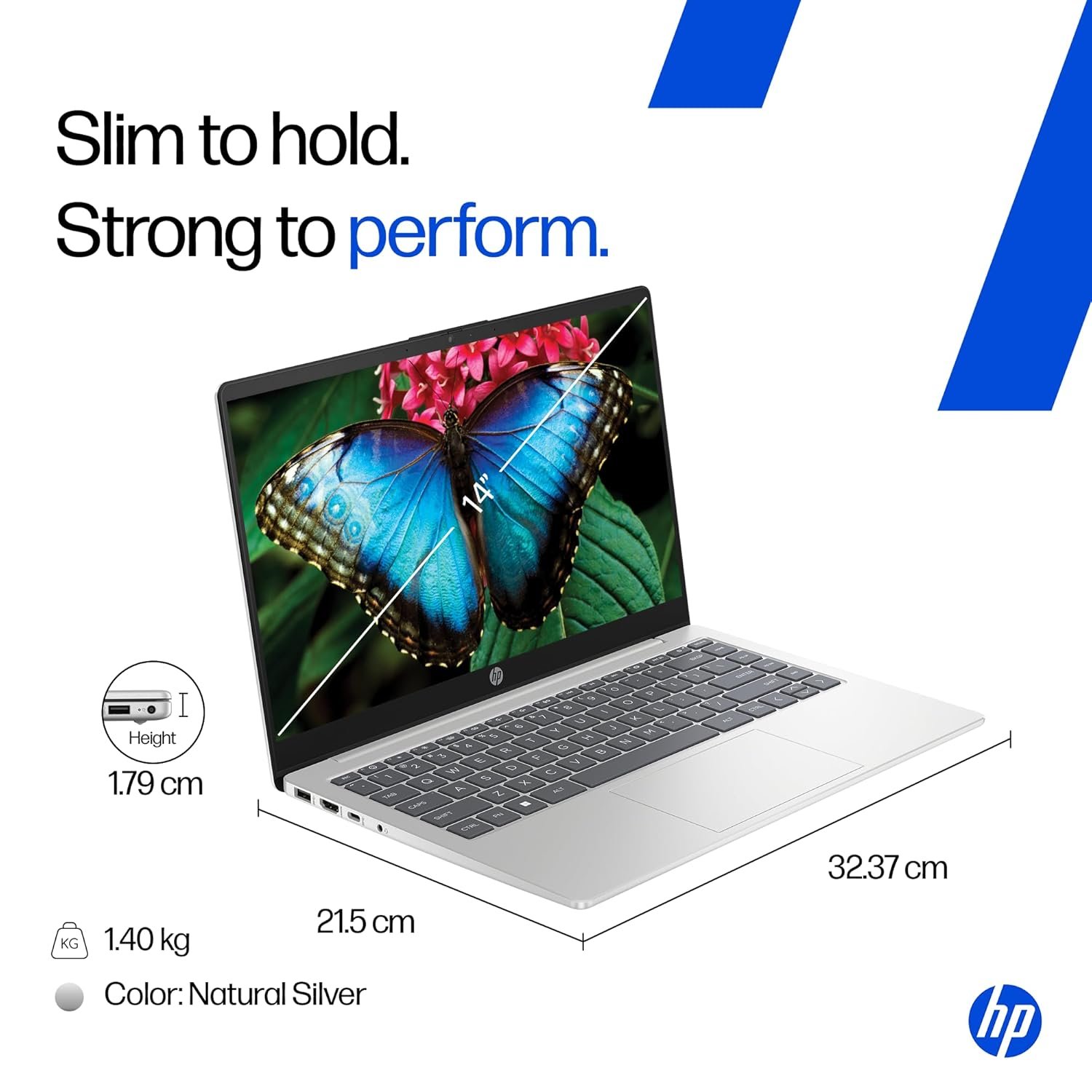 71Asgnr9C2L._SL1500_ HP 14, Intel Core Ultra 5 125H (24GB DDR5, 1TB SSD) Micro-Edge, Anti-Glare, FHD, 14''/35.6cm, Win11, M365* Office24, Silver, 1.4kg, ep1180TU, FHD Camera, Backlit Laptop - Image 1