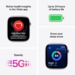 Apple Watch Series 11 GPS + Cellular 46mm Jet Black Aluminium Case with Black Sport Band - S/M - Image 4