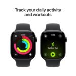 Apple Watch Series 11 GPS + Cellular 46mm Jet Black Aluminium Case with Black Sport Band - S/M - Image 3