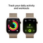 Apple Watch Series 11 GPS + Cellular 42mm Gold Titanium Case with Gold Milanese Loop - Image 4