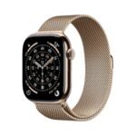 pple Watch Series 11 GPS + Cellular 46mm Gold Titanium Case with Gold Milanese Loop - M/L